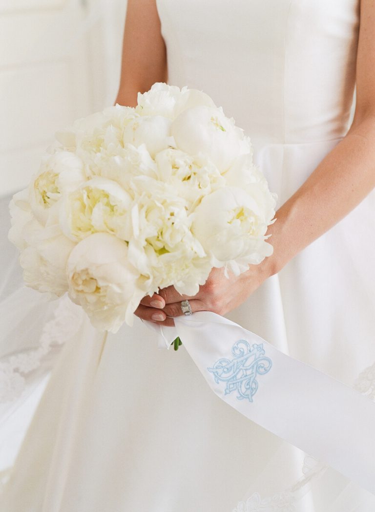 White Peony Bridal Portrait