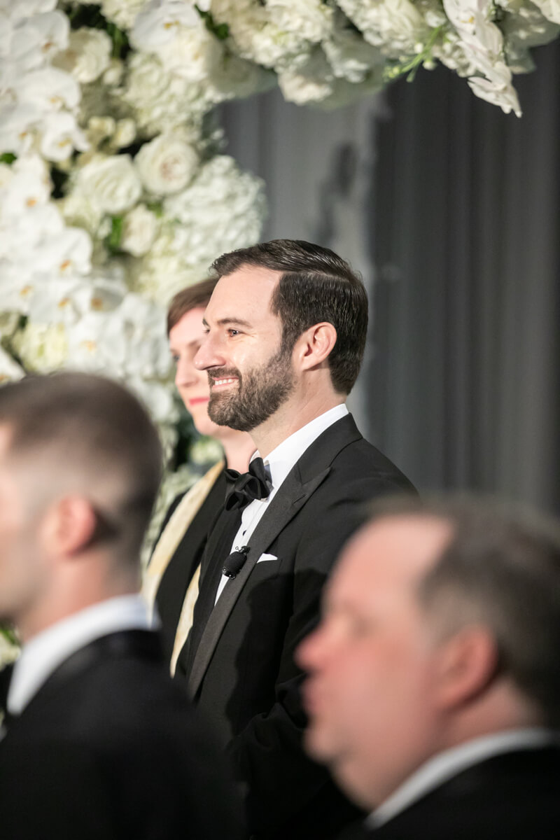 david seeing his bride walk down the aisle