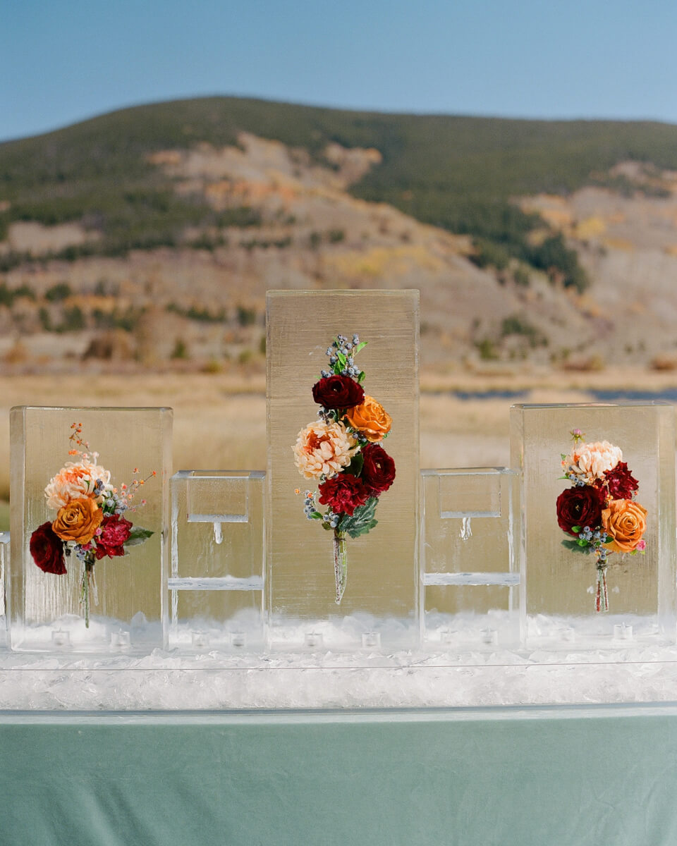 floral ice sculptures