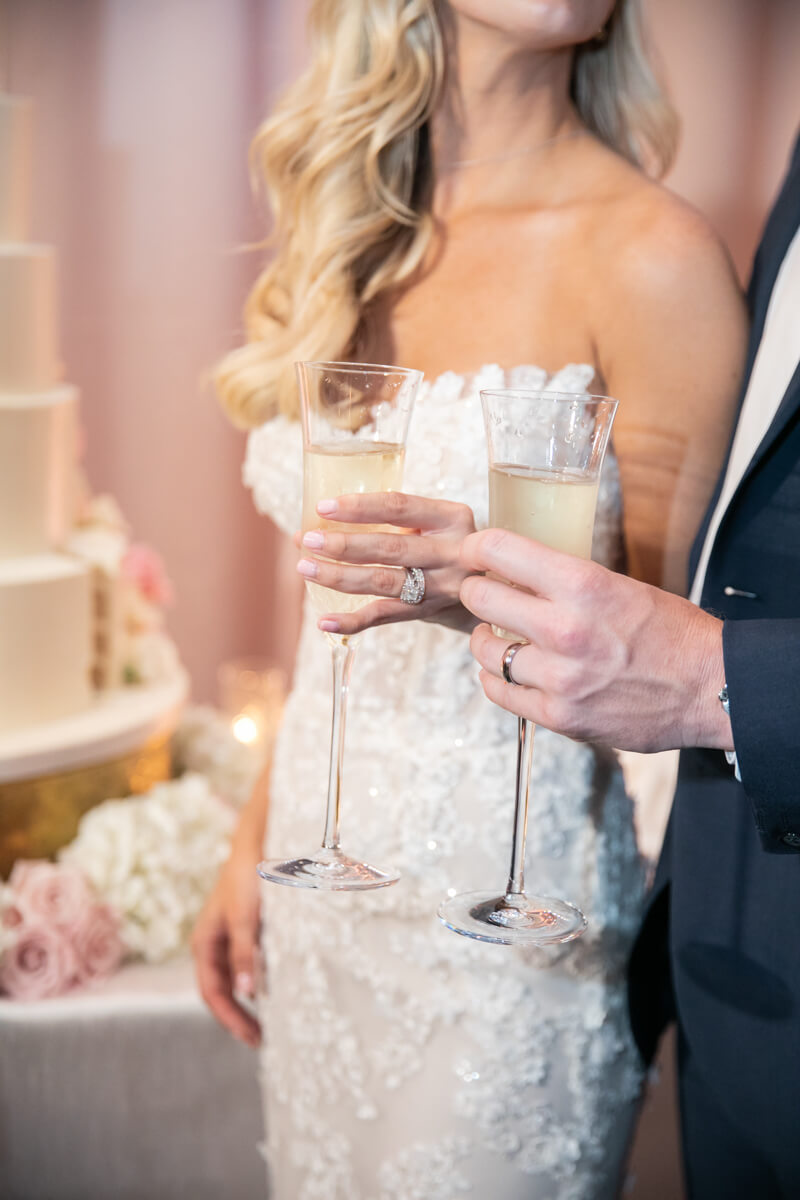 two champagne glasses