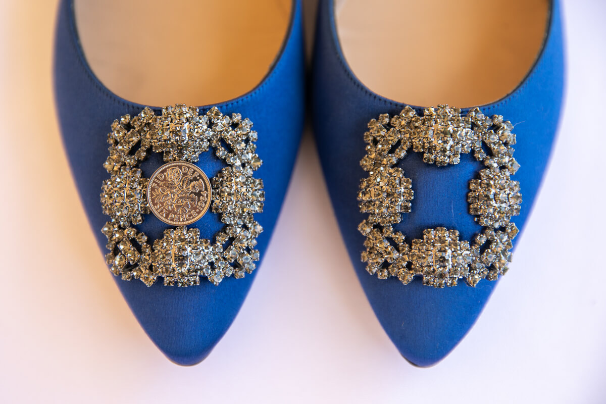 manolo blahnik flats with a sixpence