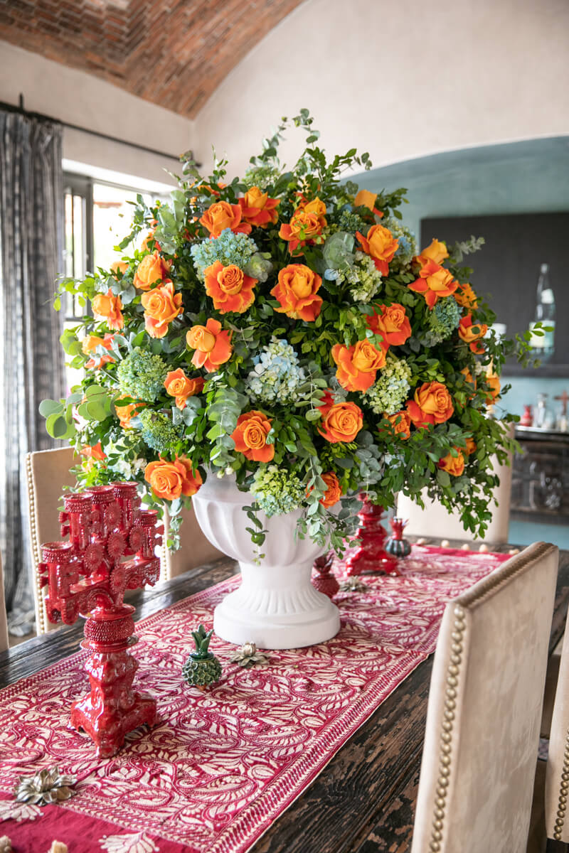 large orange floral arrangement