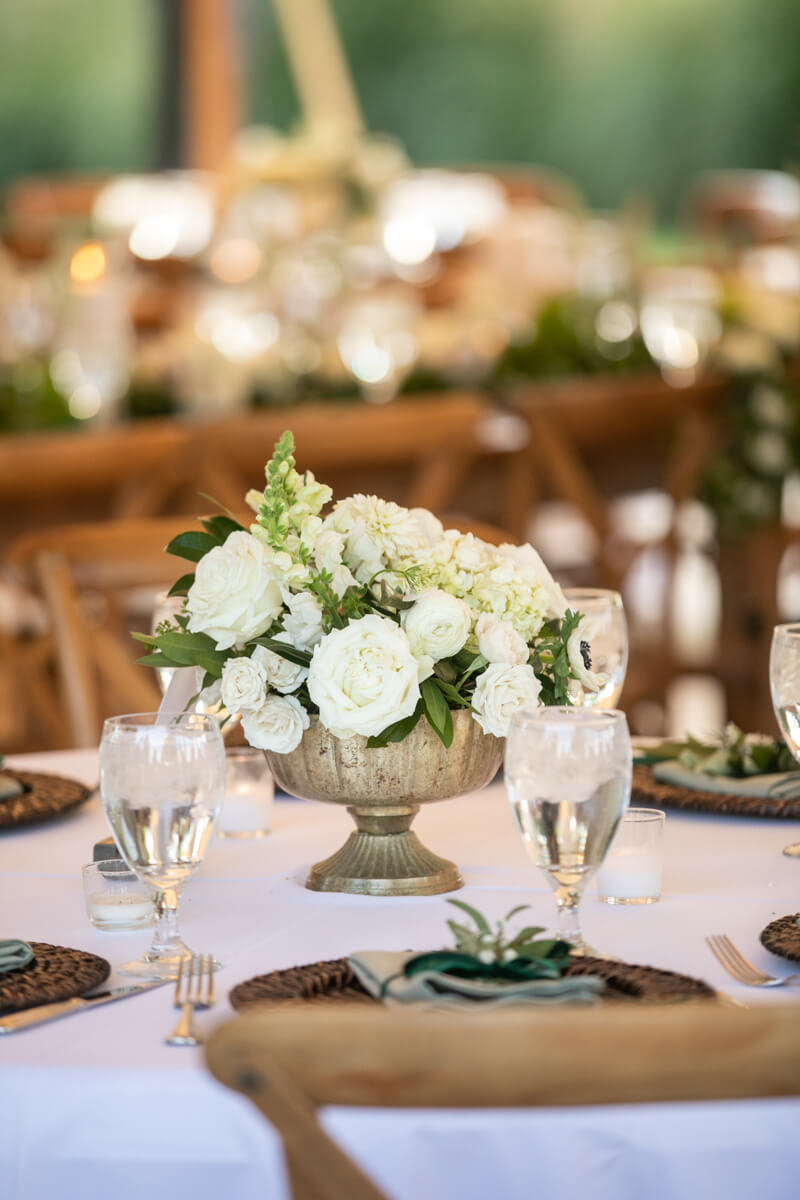 white floral arrangements