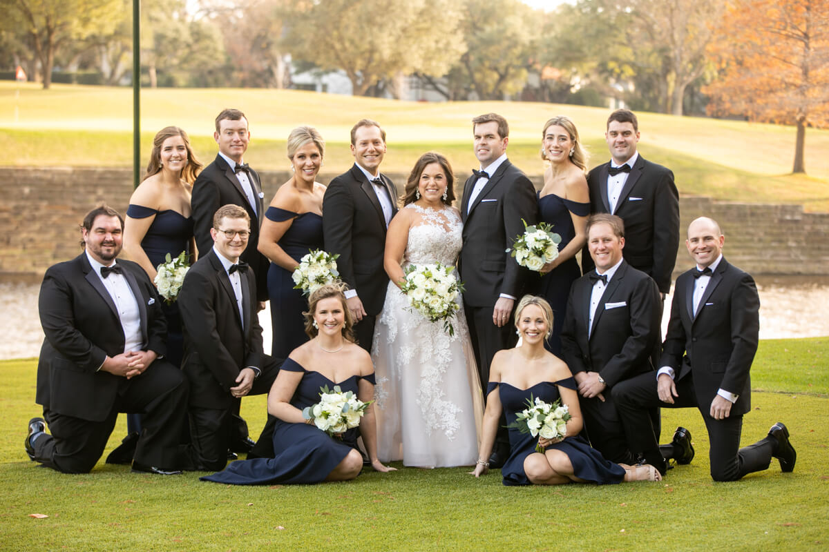 ashley and austin with full wedding party
