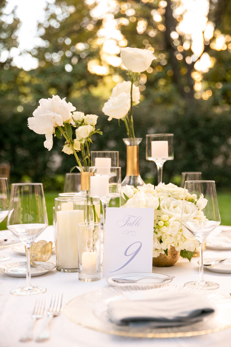 white floral tabletop detail
