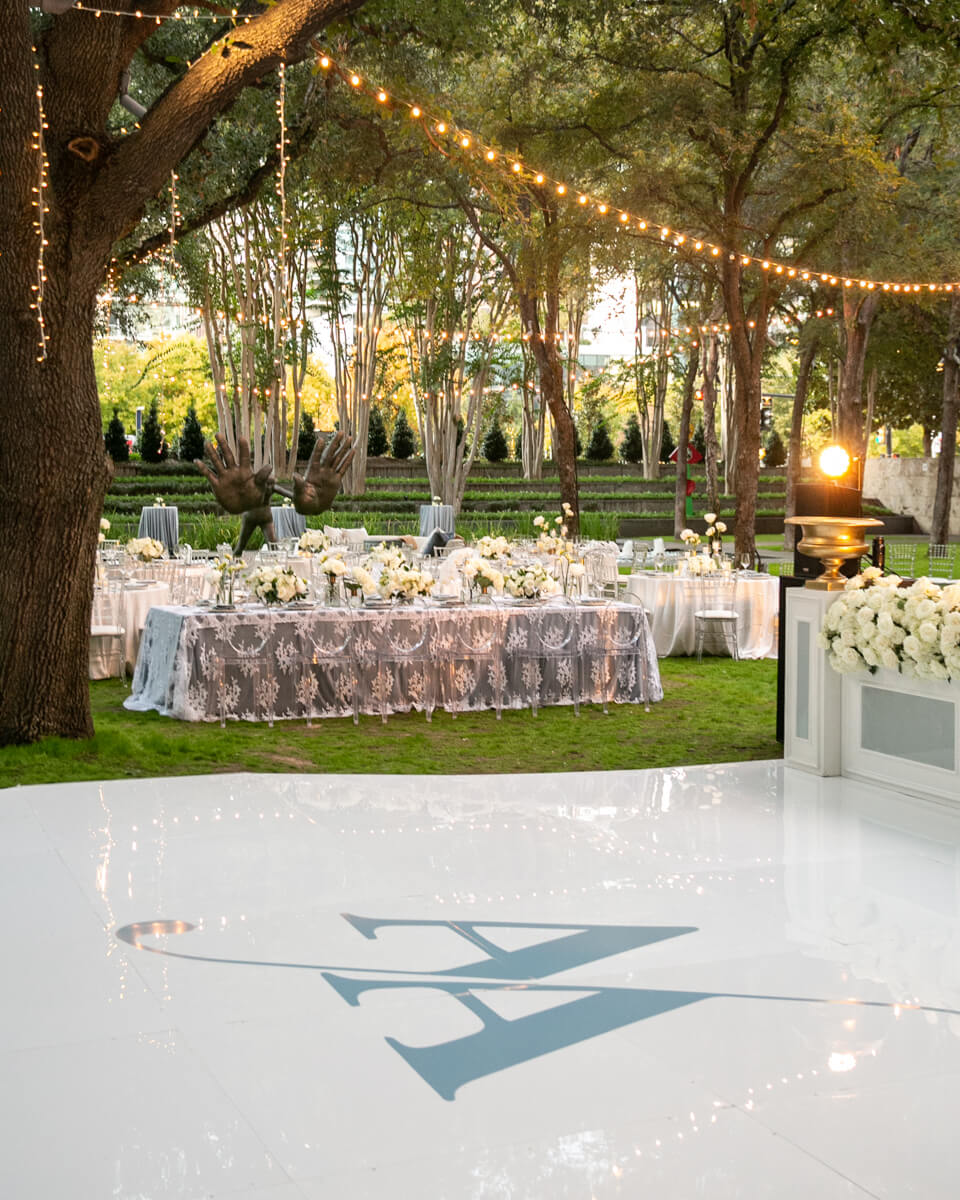 dancefloor and decorated tables
