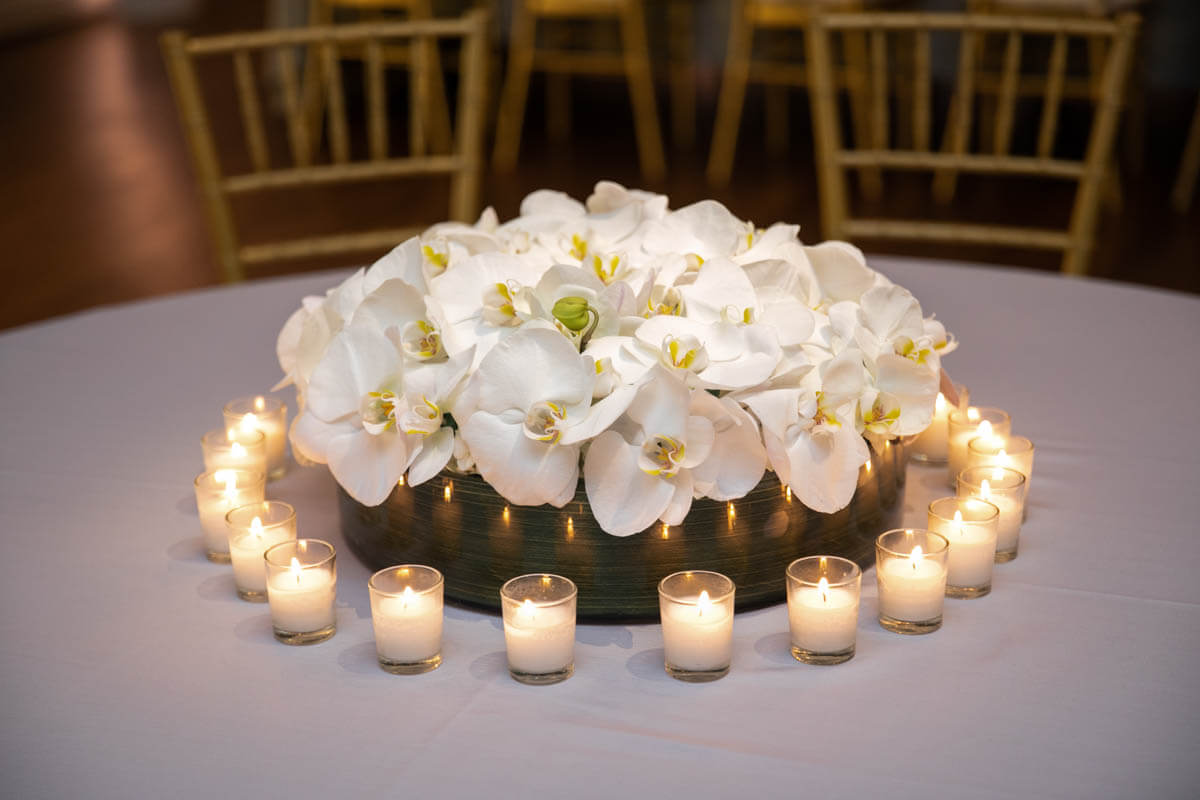 all white floral arrangements