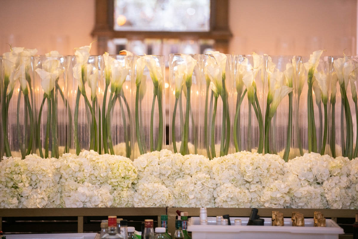 all white floral arrangements